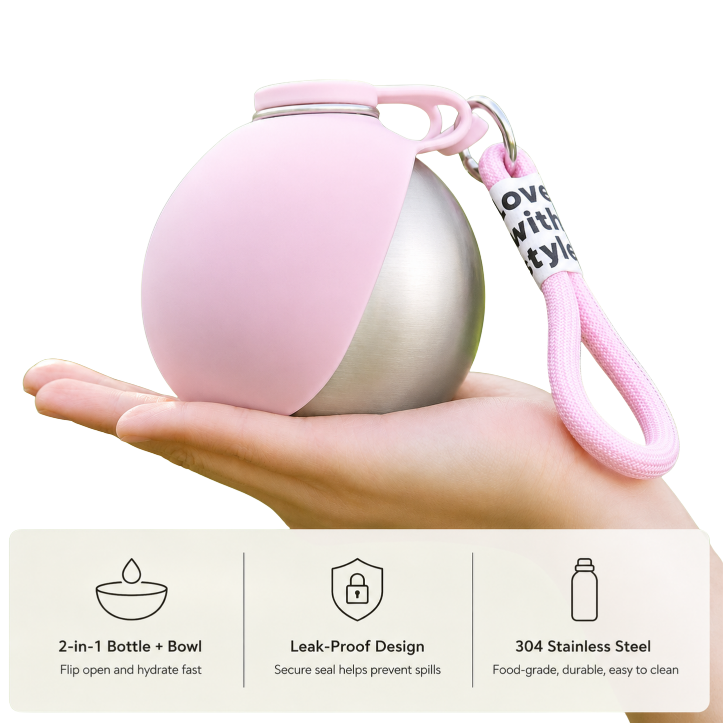 Portable Stainless Steel Pet Water Bottle