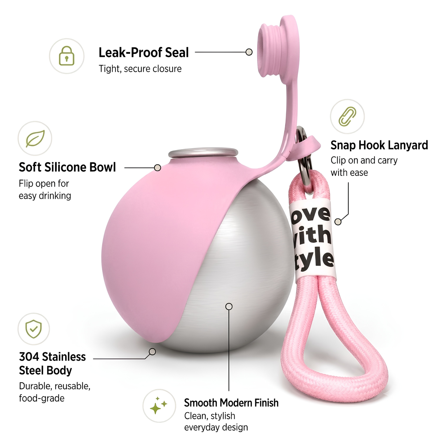 Portable Stainless Steel Pet Water Bottle